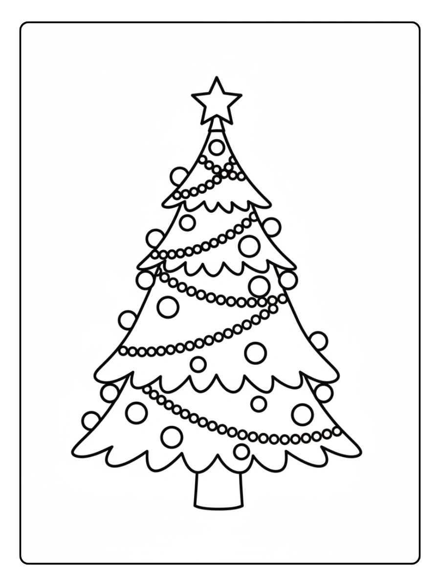 Albero di Natale semplice da colorare