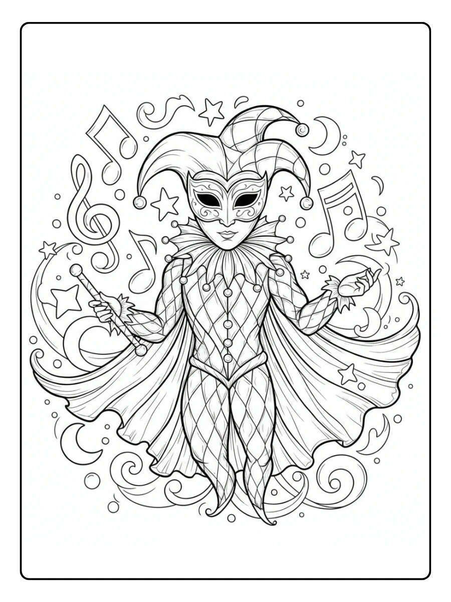 Disegni da Colorare Arlecchino – Arlecchino artistico