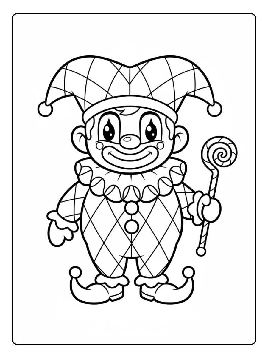 Disegni da Colorare Arlecchino – Arlecchino carino