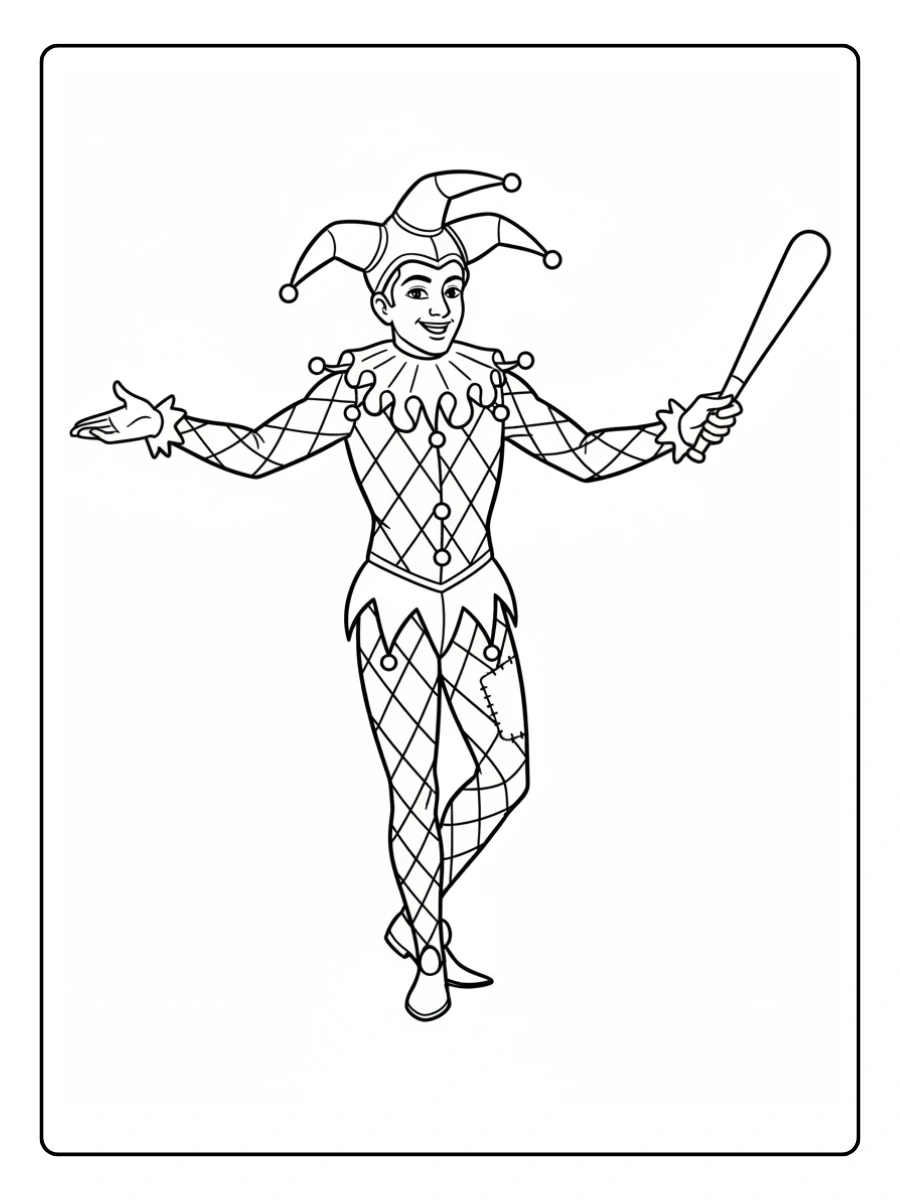 Disegni da Colorare Arlecchino – Arlecchino classico