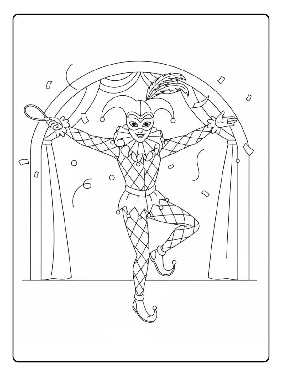 Disegni da Colorare Arlecchino – Arlecchino creativo