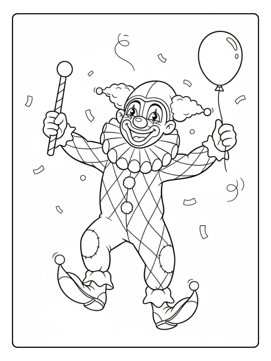 Disegni da Colorare Arlecchino – Arlecchino divertente