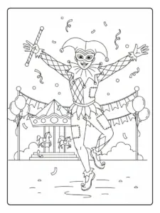 Disegni da Colorare Arlecchino – Arlecchino in festa