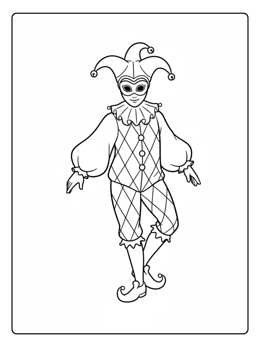 Disegni da Colorare Arlecchino – Arlecchino semplice