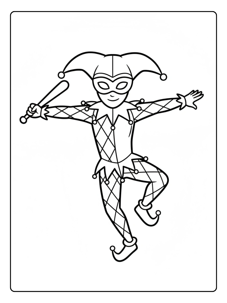 Disegni da Colorare Arlecchino – Arlecchino stilizzato