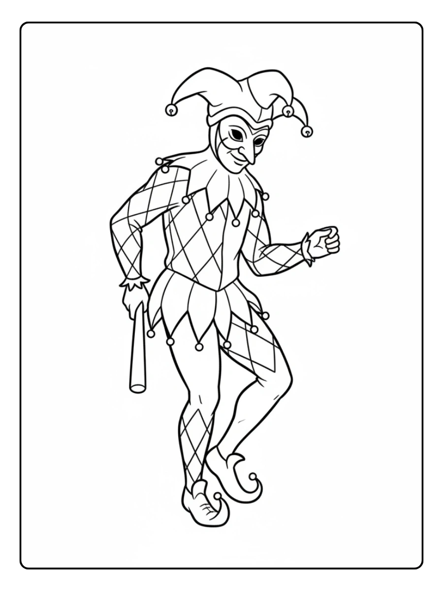 Disegni da Colorare Arlecchino – Arlecchino tradizione italiana