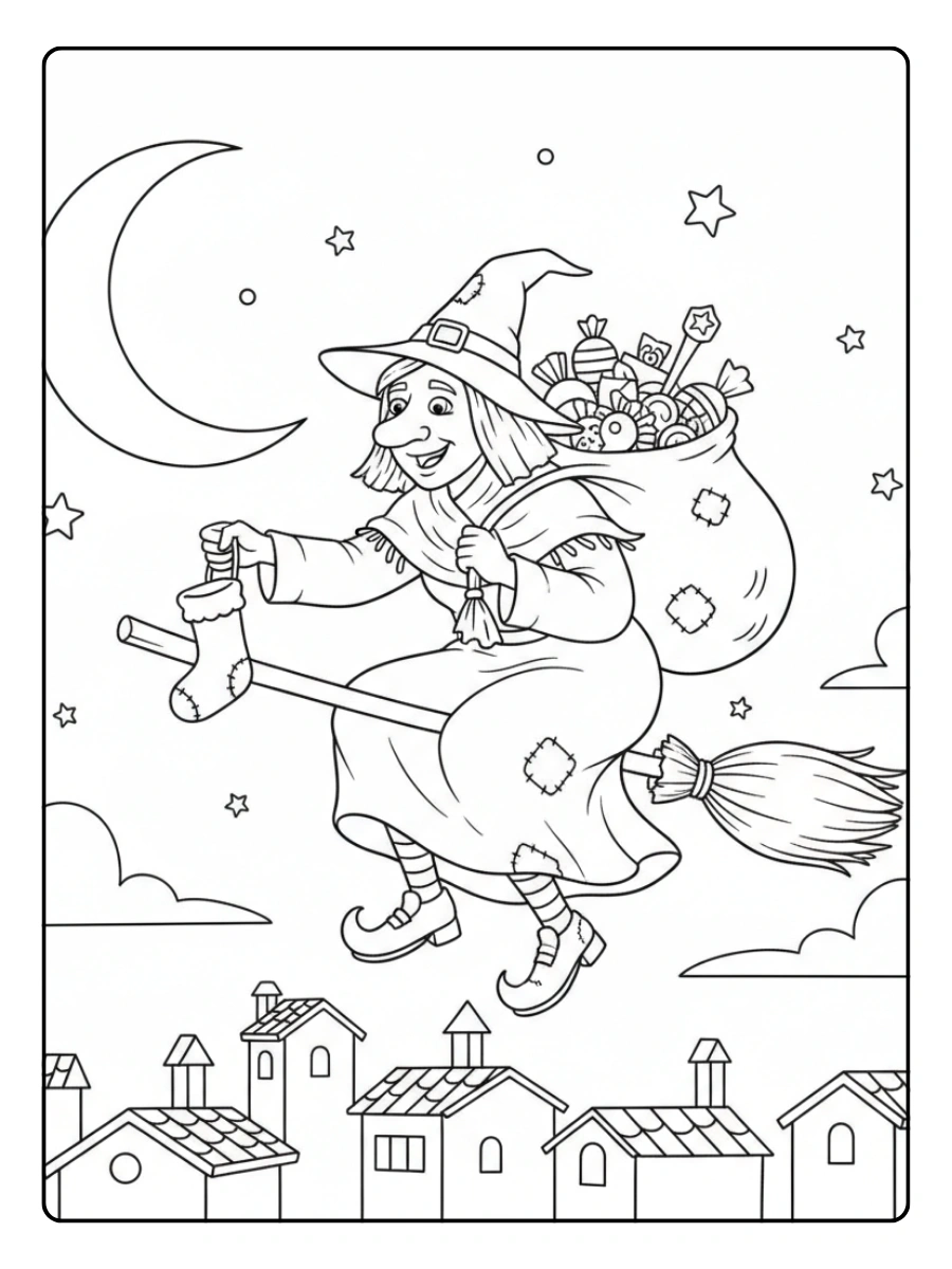 Disegni da Colorare Befana – Befana Epifania 6 gennaio