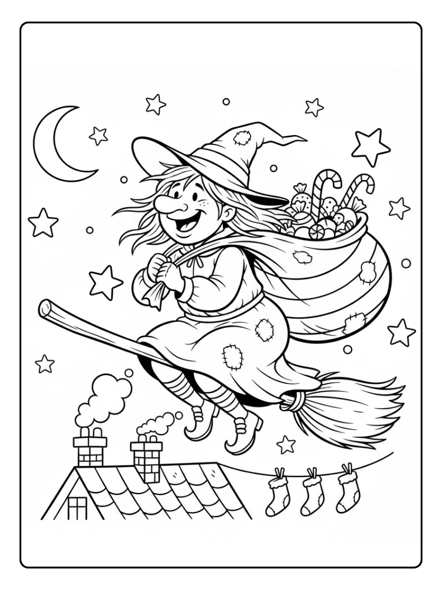 Disegni da Colorare Befana – Befana divertente