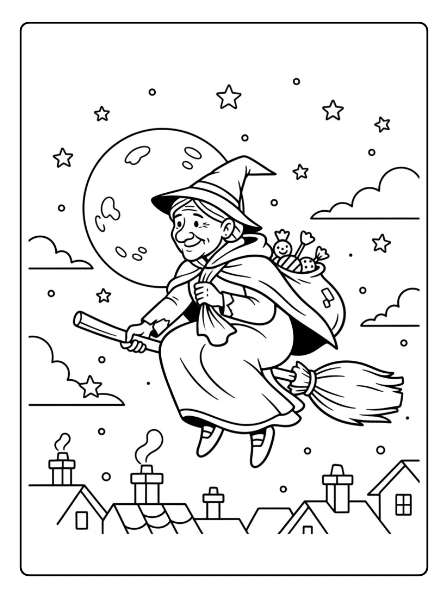 Disegni da Colorare Befana – Befana illustrata