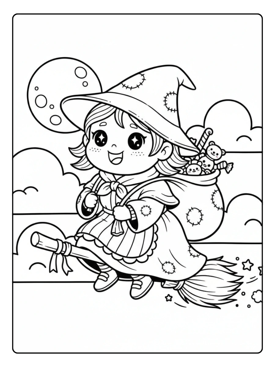 Disegni da Colorare Befana – Befana kawaii