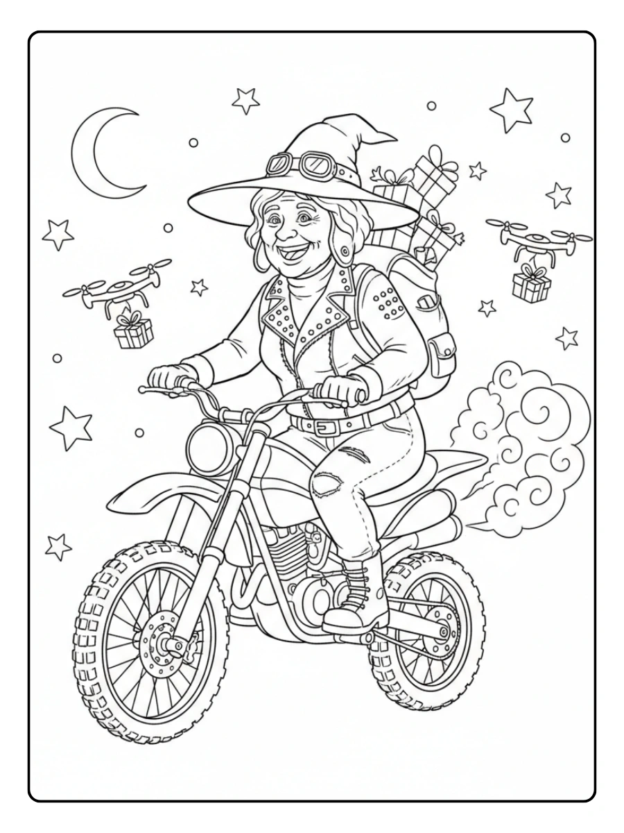 Disegni da Colorare Befana – Befana moderna