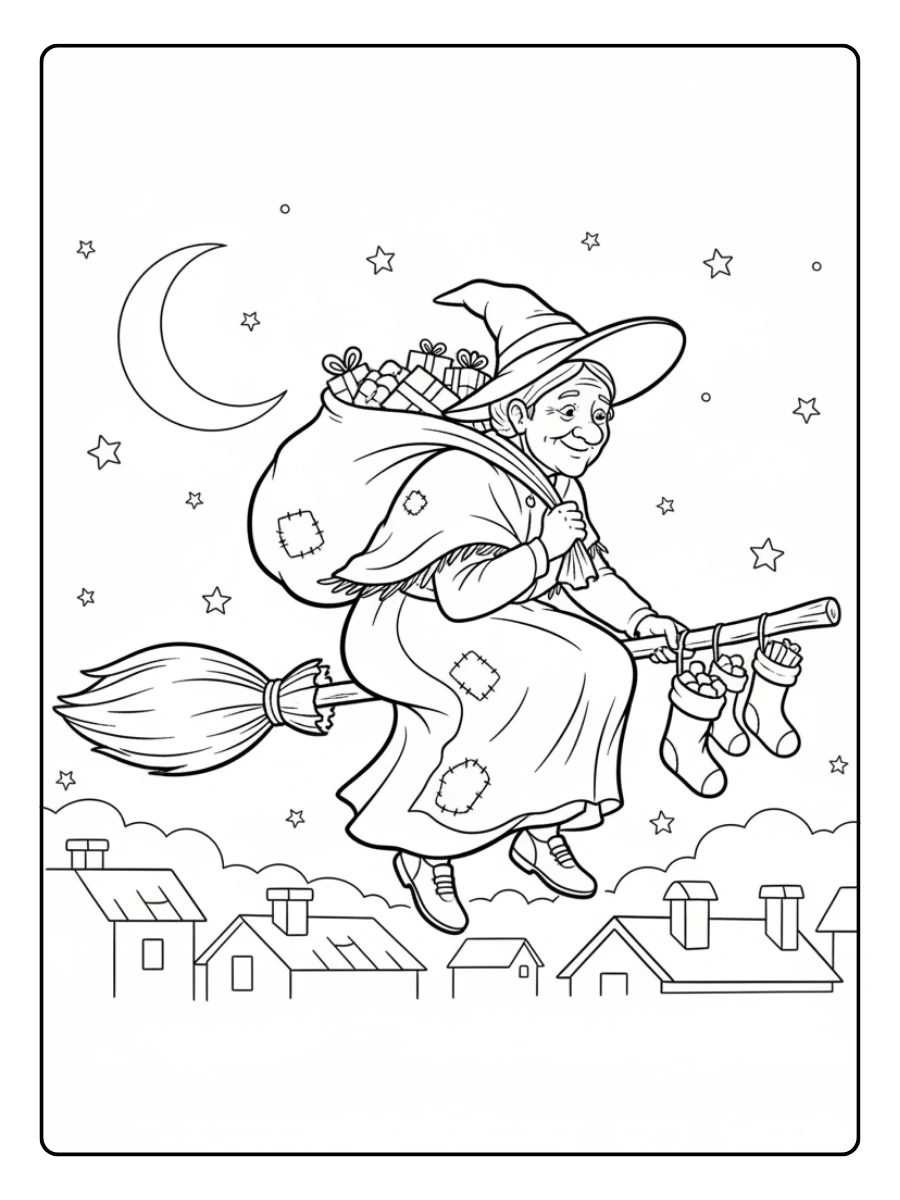 Disegni da Colorare Befana – Befana notte dell’Epifania