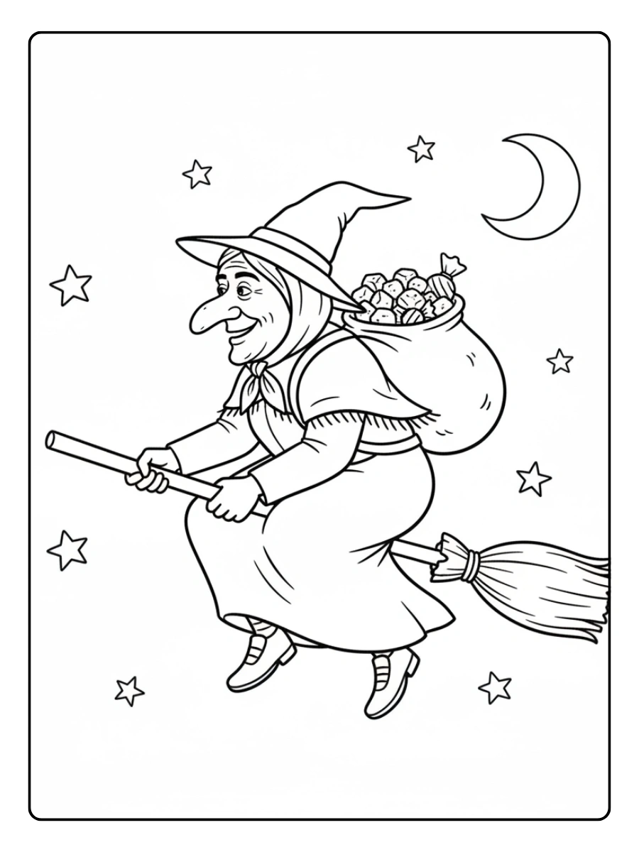 Disegni da Colorare Befana – Befana semplice