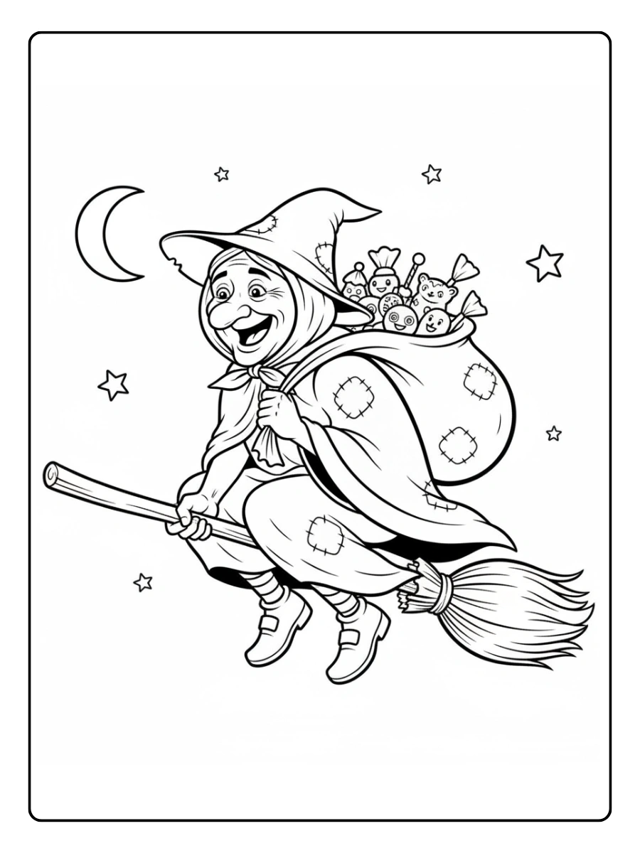 Disegni da Colorare Befana – Befana sorridente