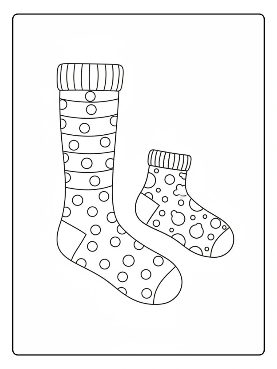 Disegni da Colorare Calzini Spaiati – Calzini a pois