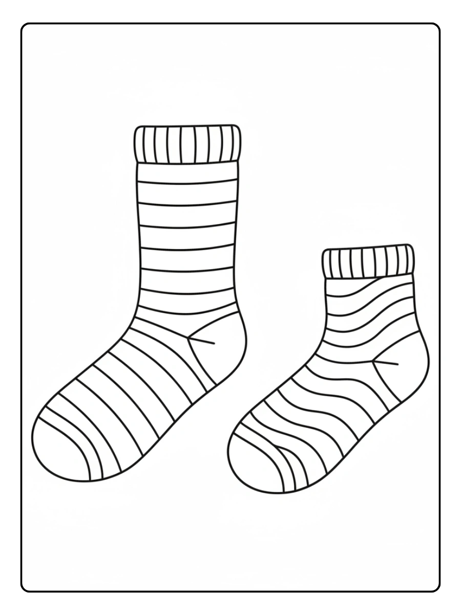 Disegni da Colorare Calzini Spaiati – Calzini a righe