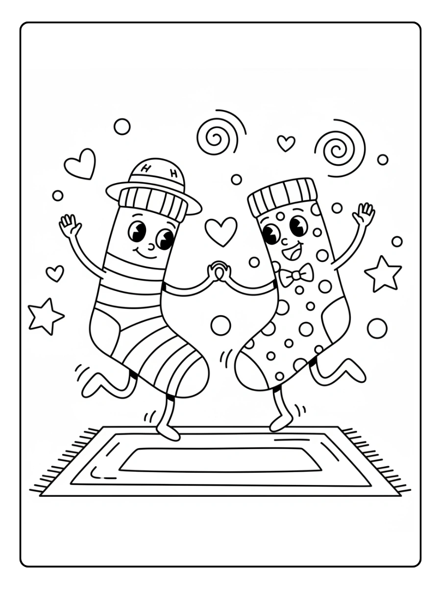 Disegni da Colorare Calzini Spaiati – Calzini allegri