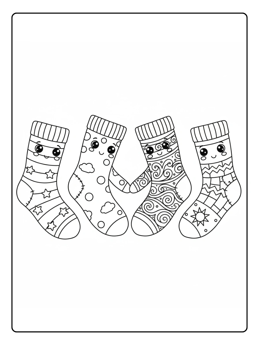 Disegni da Colorare Calzini Spaiati – Calzini amici