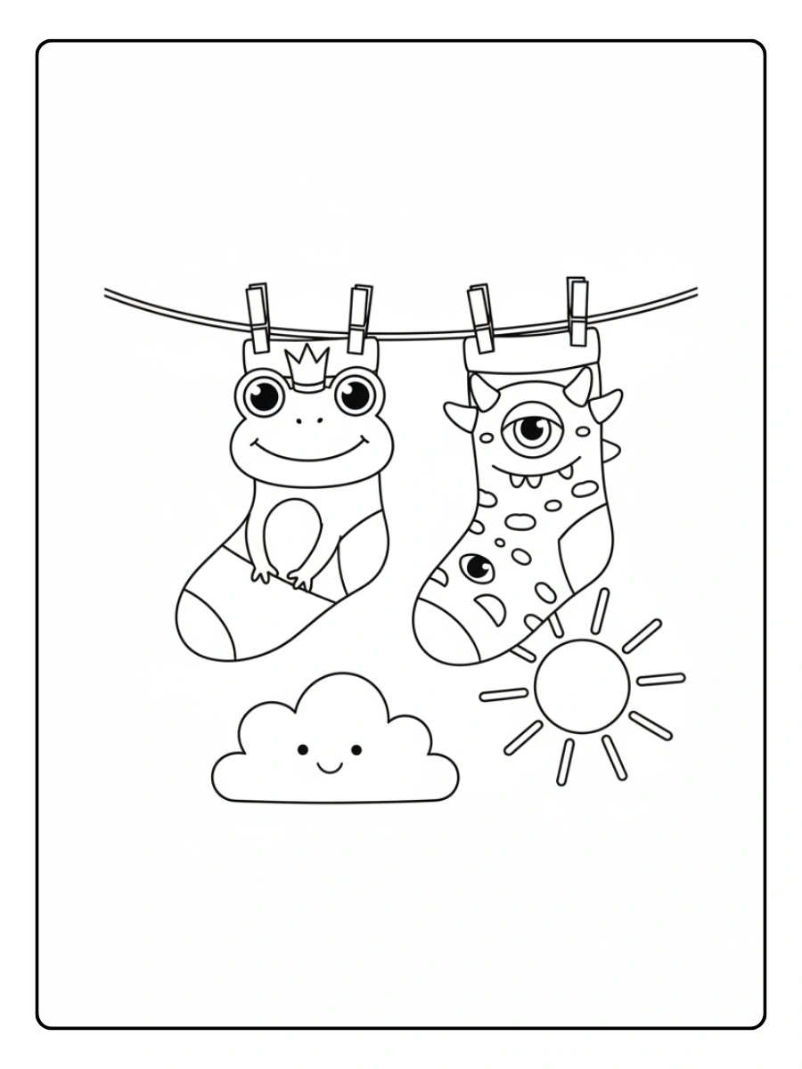 Disegni da Colorare Calzini Spaiati – Calzini buffi