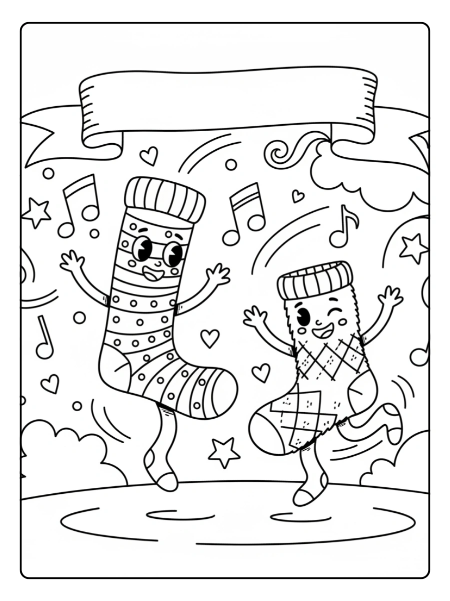 Disegni da Colorare Calzini Spaiati – Calzini che ballano