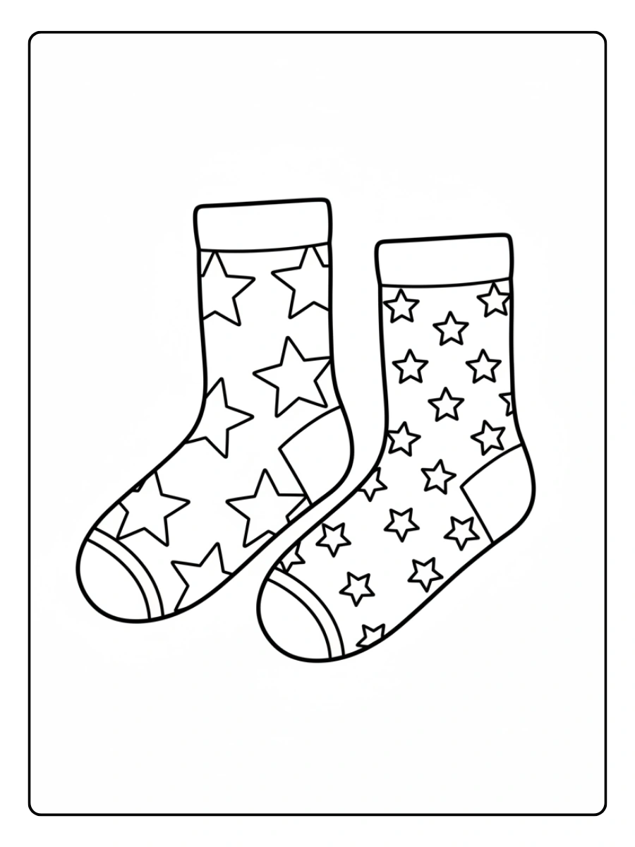 Disegni da Colorare Calzini Spaiati – Calzini con stelle