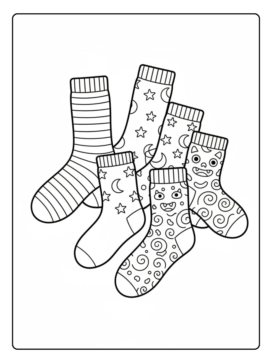 Disegni da Colorare Calzini Spaiati – Calzini diversi