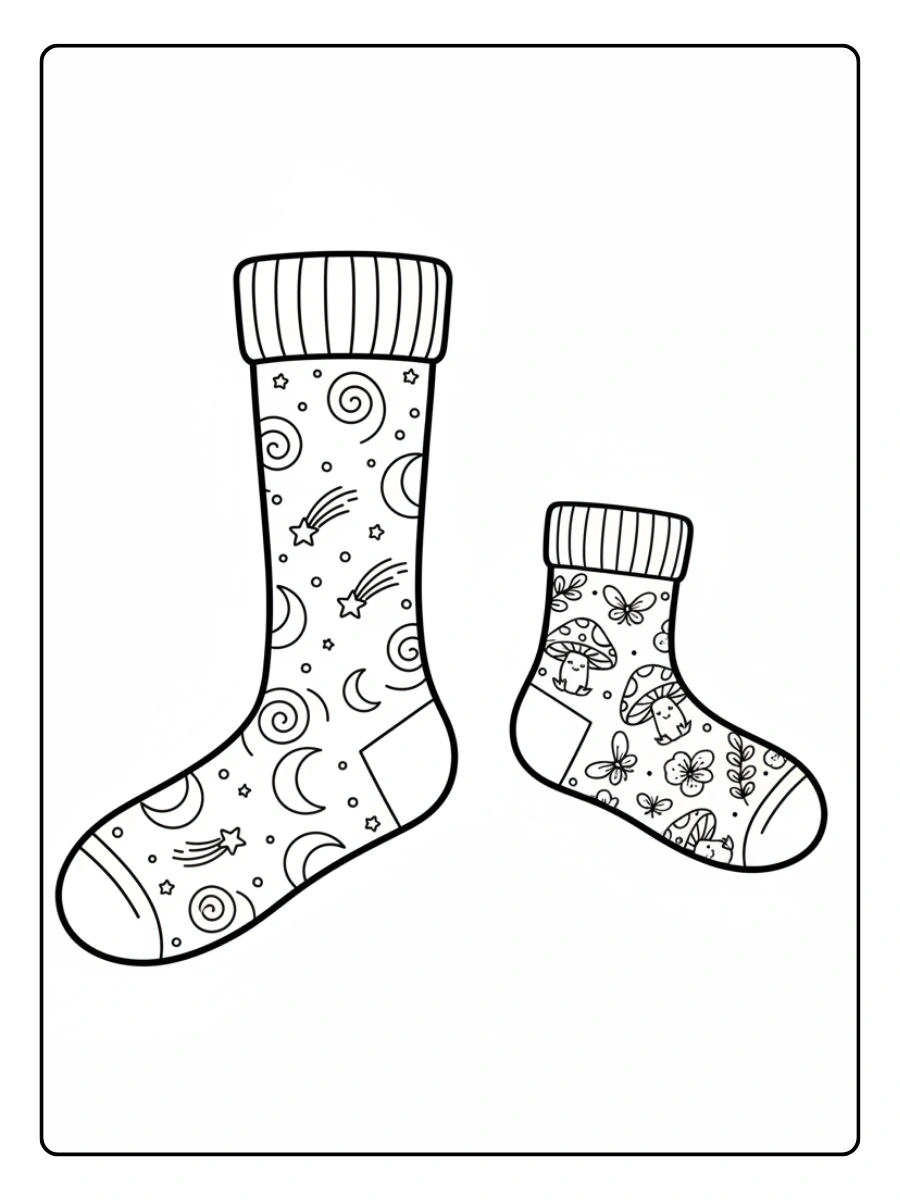 Disegni da Colorare Calzini Spaiati – Calzini fantasia