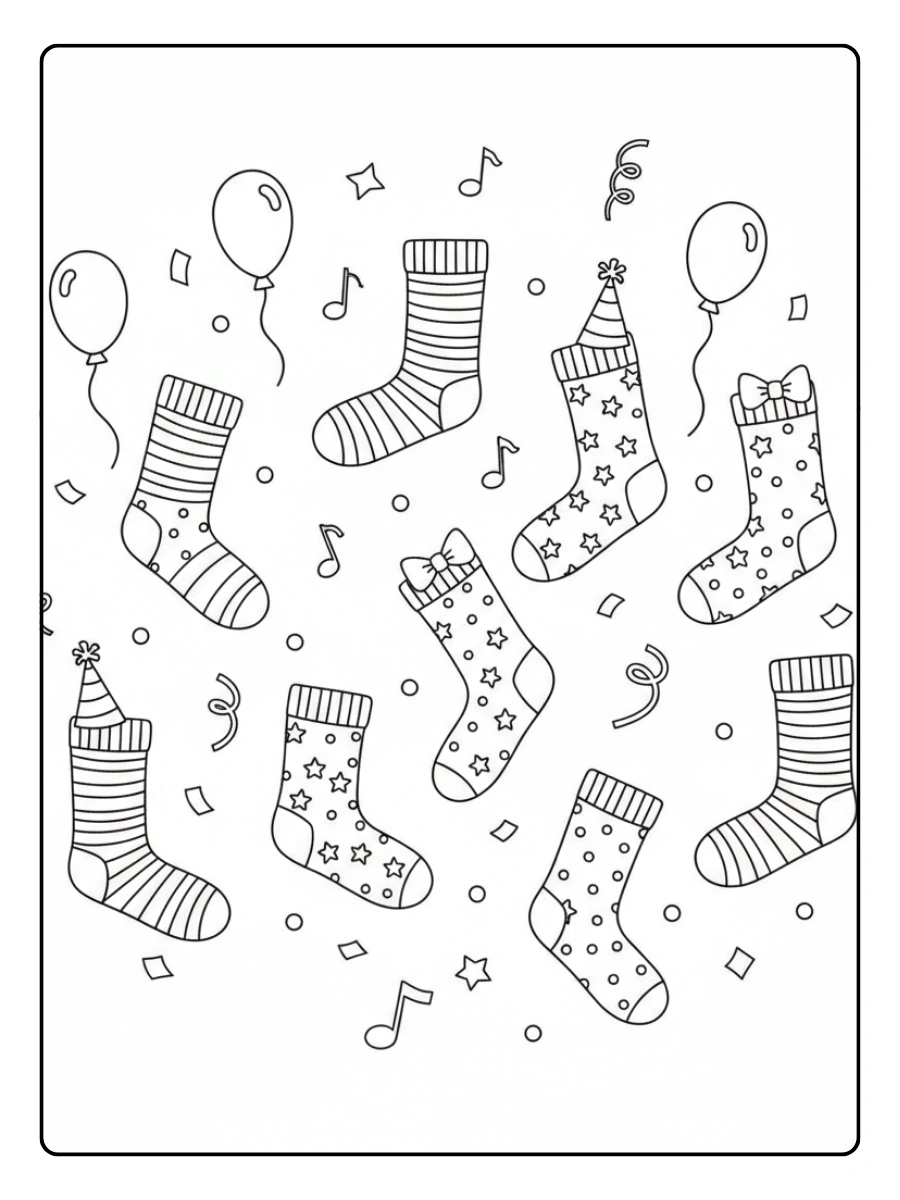 Disegni da Colorare Calzini Spaiati – Calzini in festa