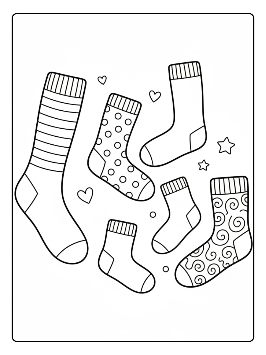 Disegni da Colorare Calzini Spaiati – Calzini inclusione