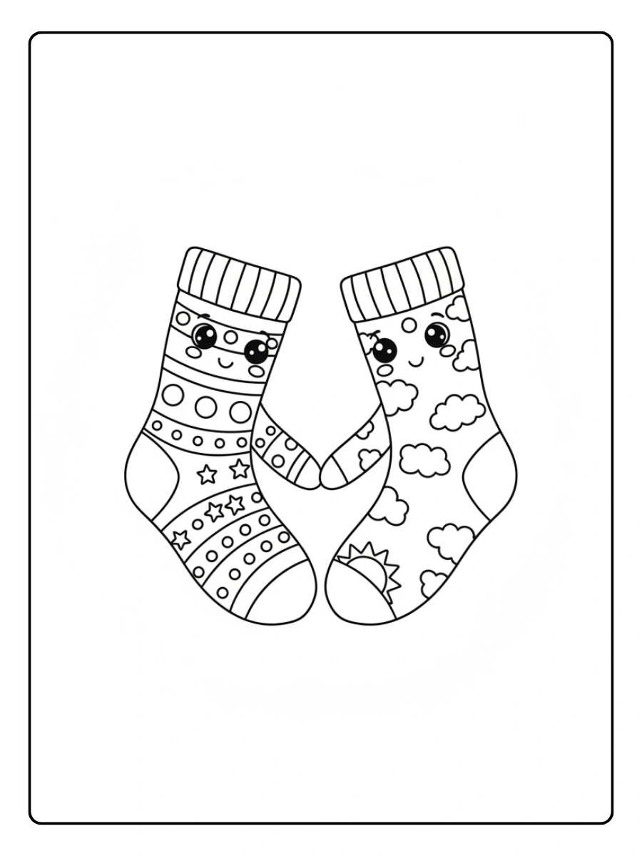 Disegni da Colorare Calzini Spaiati – Calzini mano nella mano