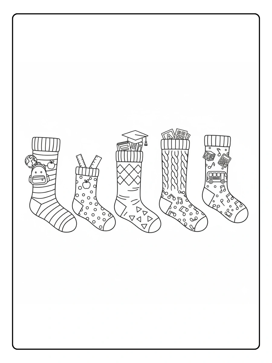 Disegni da Colorare Calzini Spaiati – Calzini per la scuola
