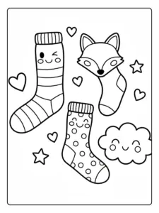 Disegni da Colorare Calzini Spaiati – Calzini sorridenti