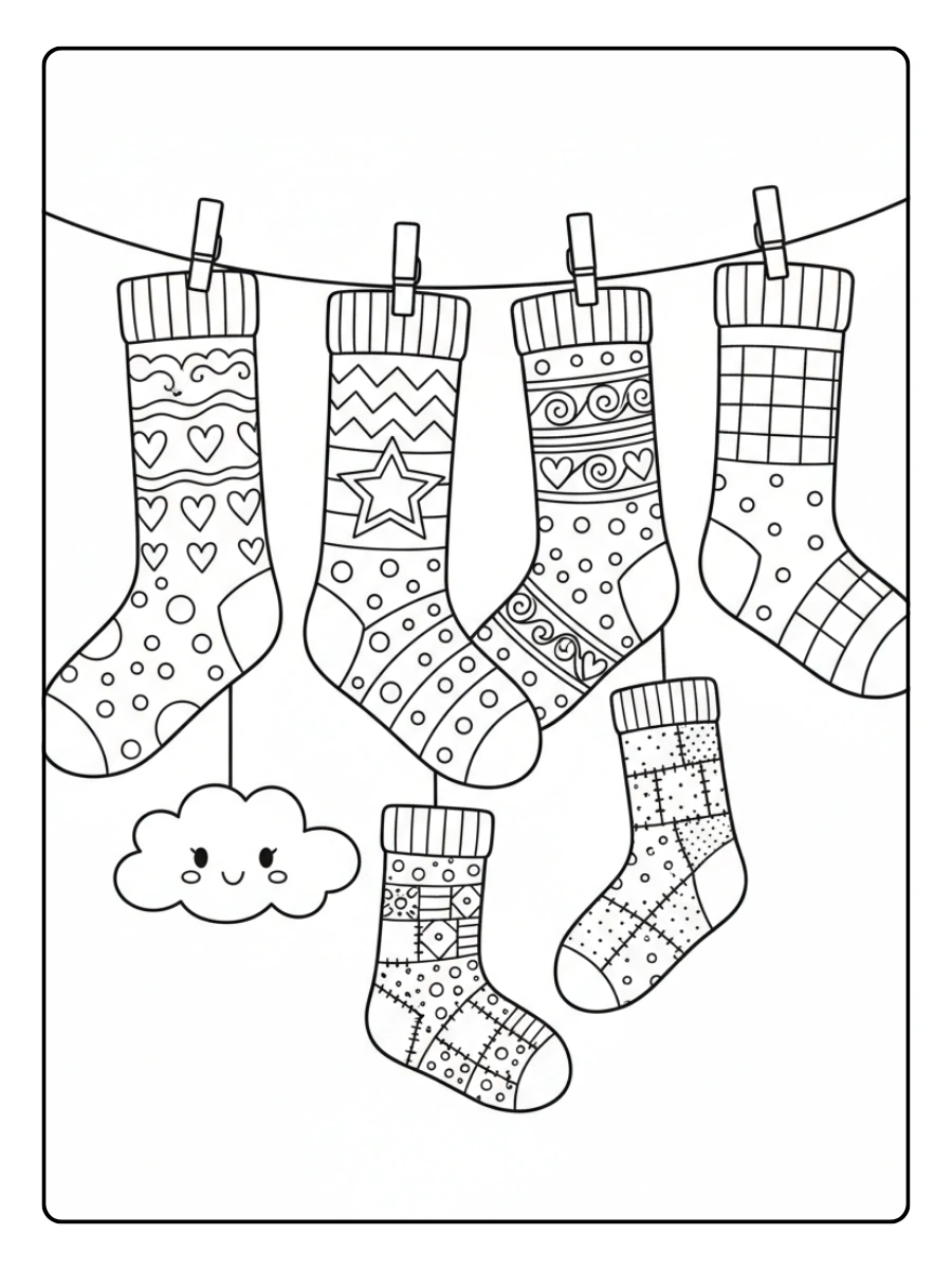 Disegni da Colorare Calzini Spaiati – Calzini uguaglianza