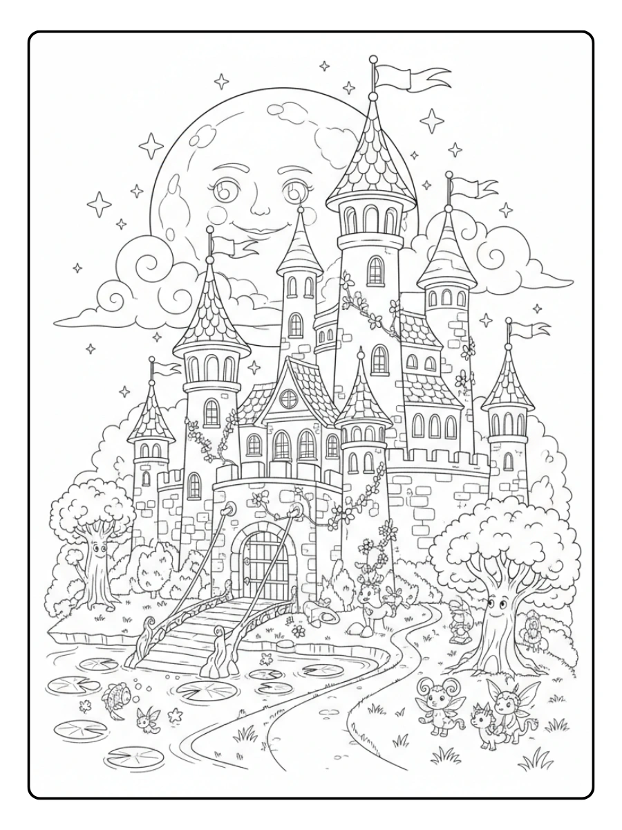 Disegni da Colorare Fantasy – Castello incantato
