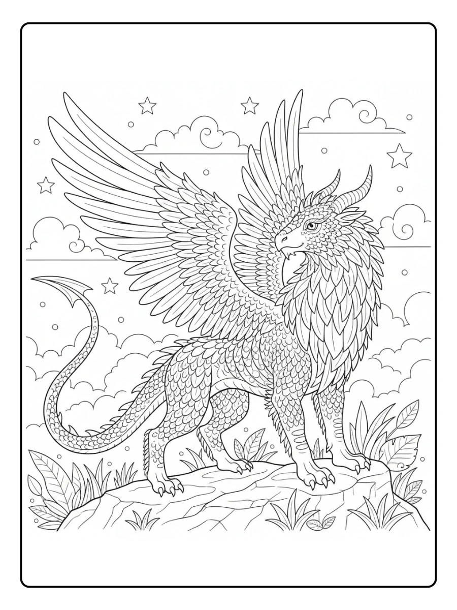 Disegni da Colorare Fantasy – Creatura fantastica