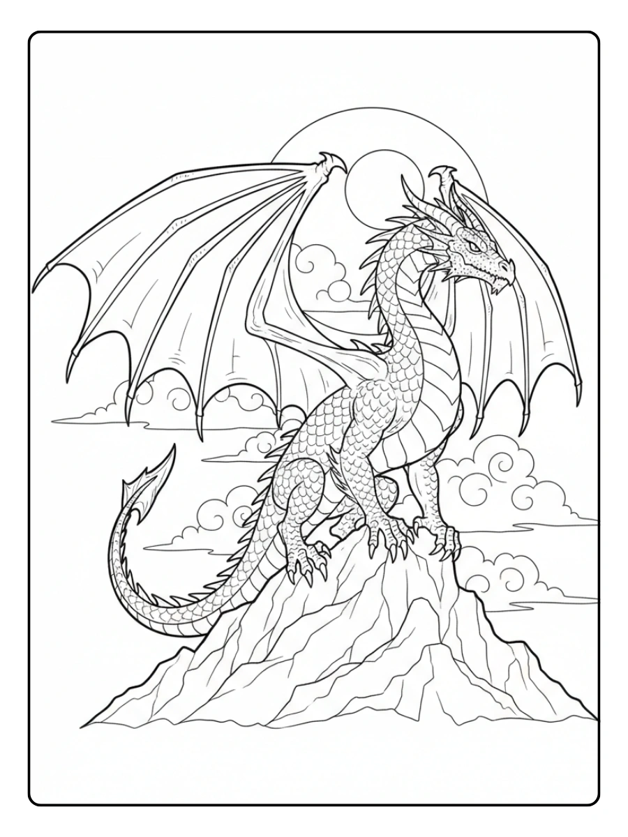 Disegni da Colorare Fantasy – Drago
