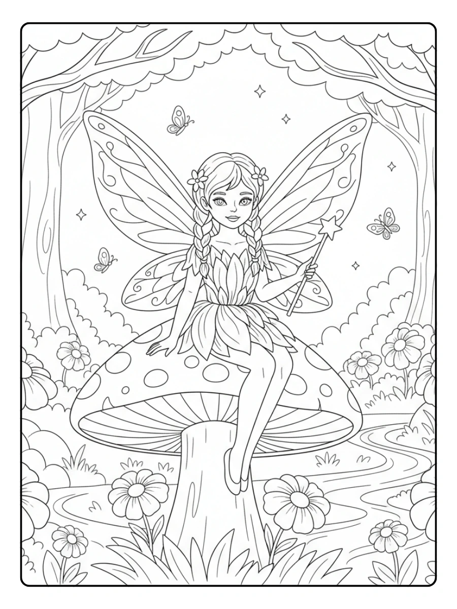 Disegni da Colorare Fantasy – Fatina carina