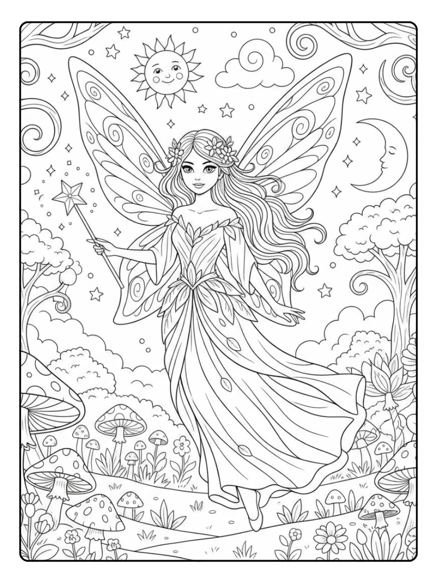 Disegni da Colorare Fantasy – Fatina