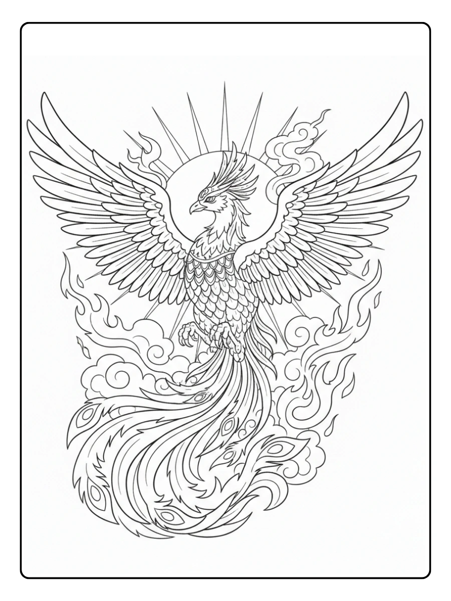 Disegni da Colorare Fantasy – Fenice