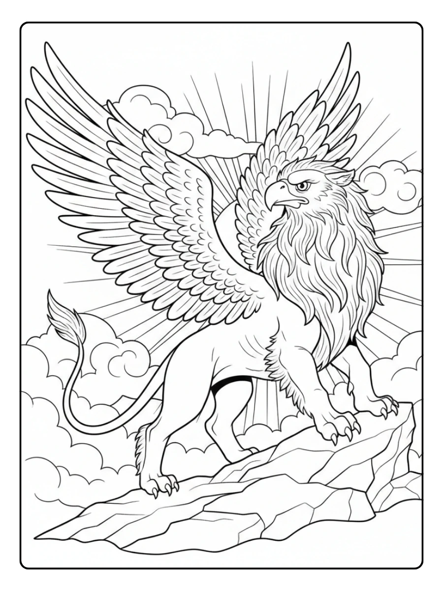 Disegni da Colorare Fantasy – Grifone