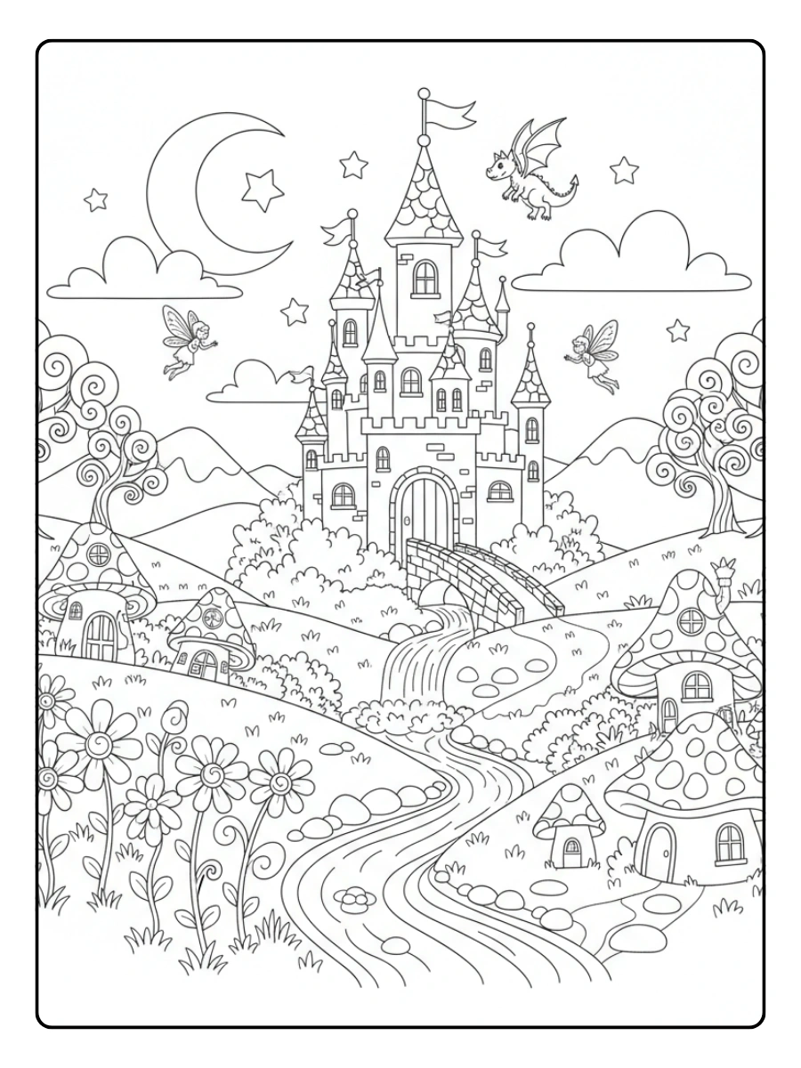 Disegni da Colorare Fantasy – Regno magico