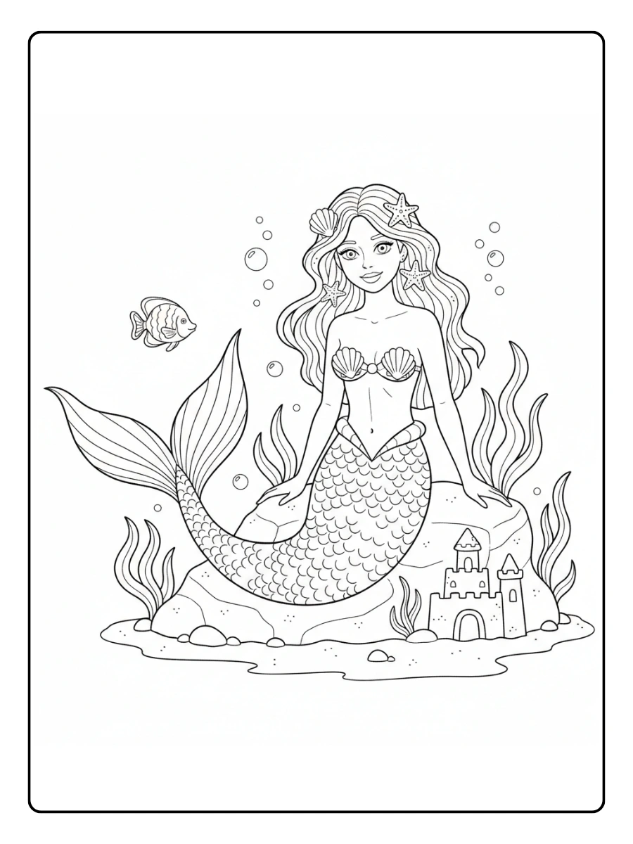 Disegni da Colorare Fantasy – Sirena