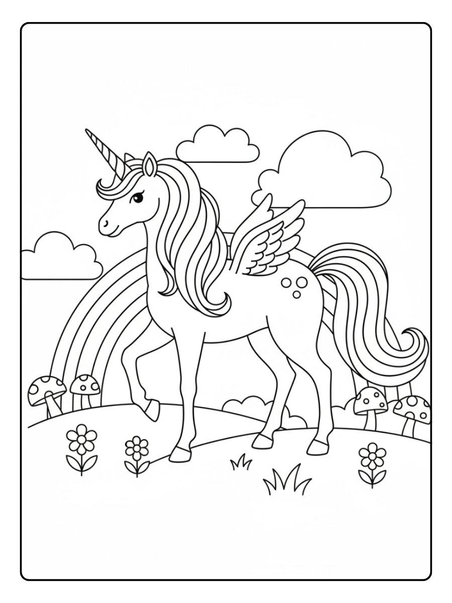 Disegni da Colorare Fantasy – Unicorno