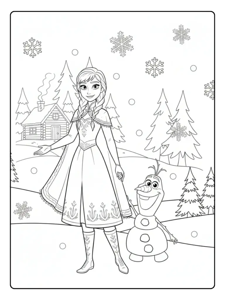 Disegni da Colorare Frozen – Anna e Olaf