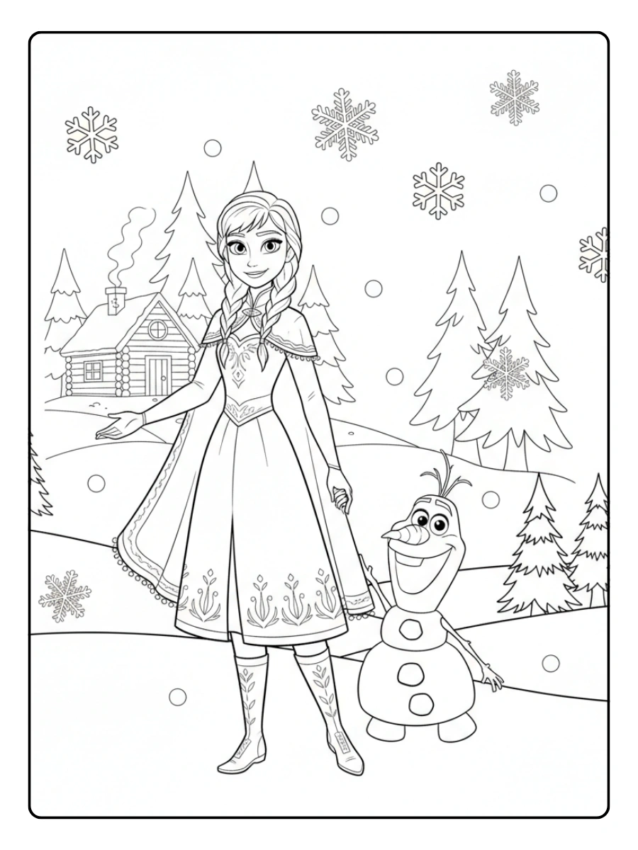 Disegni da Colorare Frozen – Anna e Olaf