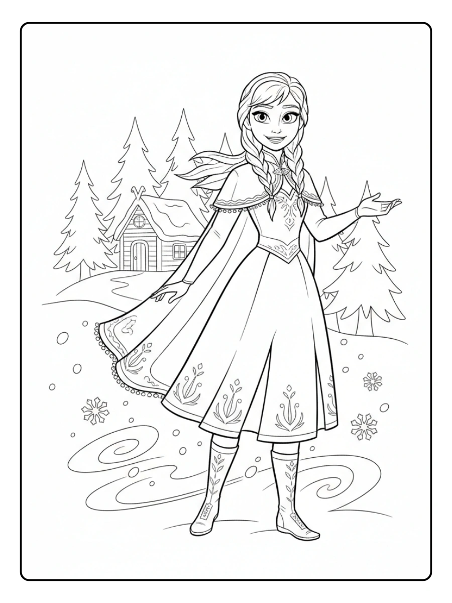 Disegni da Colorare Frozen – Anna