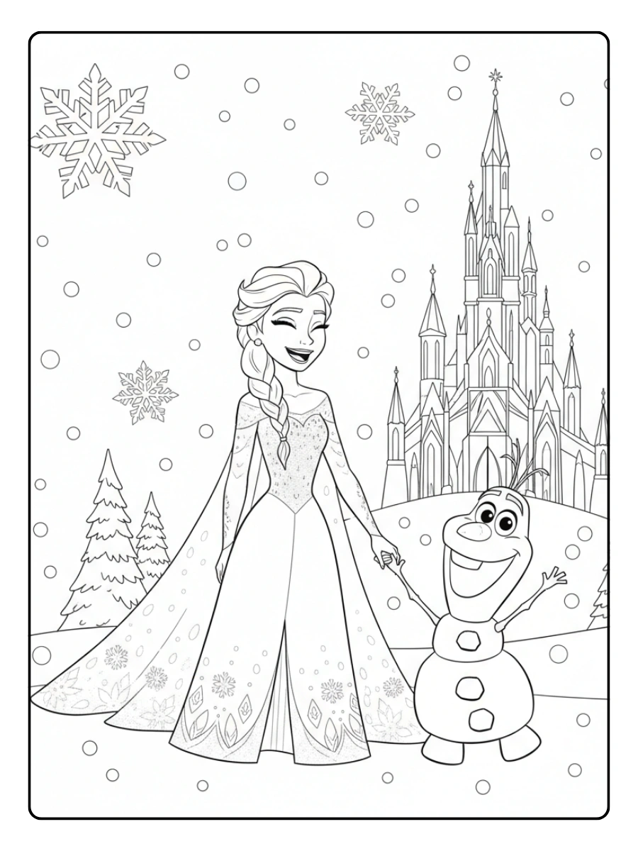 Disegni da Colorare Frozen – Elsa e Olaf