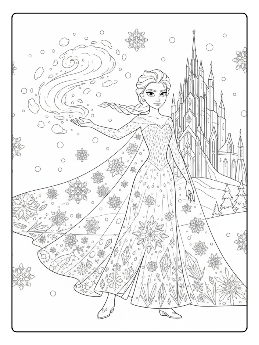 Disegni da Colorare Frozen – Elsa regina del ghiaccio