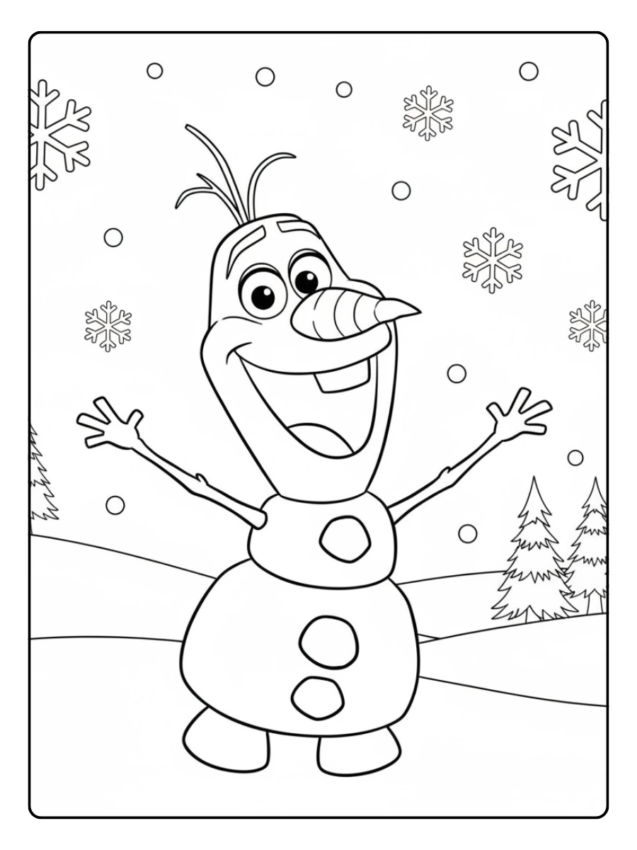 Disegni da Colorare Frozen – Olaf sorridente