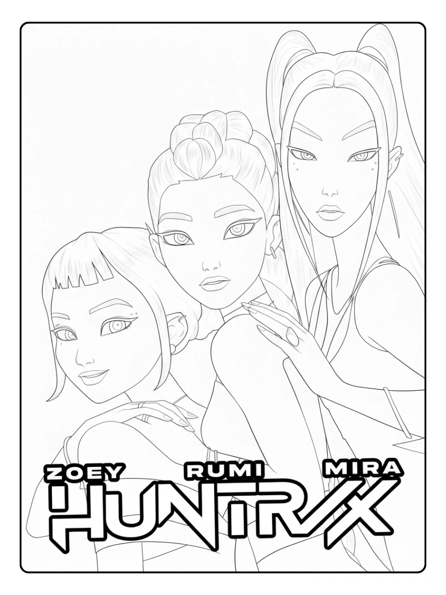 Disegni da Colorare K Pop Demon Hunters (10)